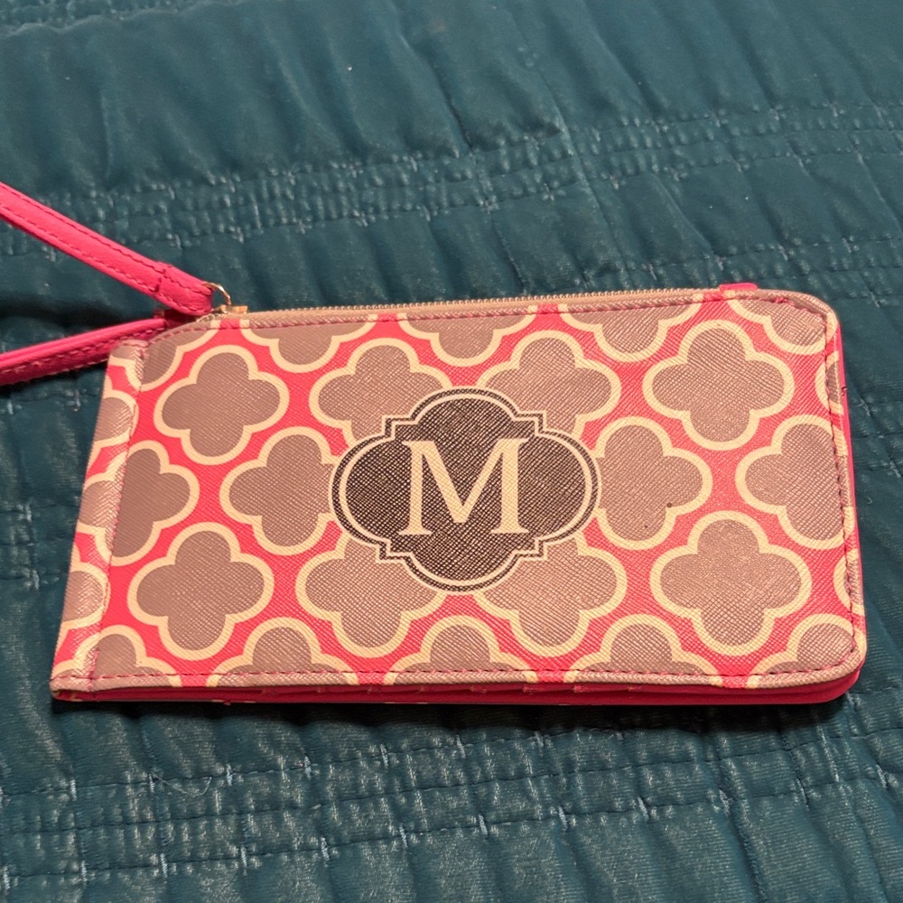 Stylish Pink and Brown Monogram Wallet